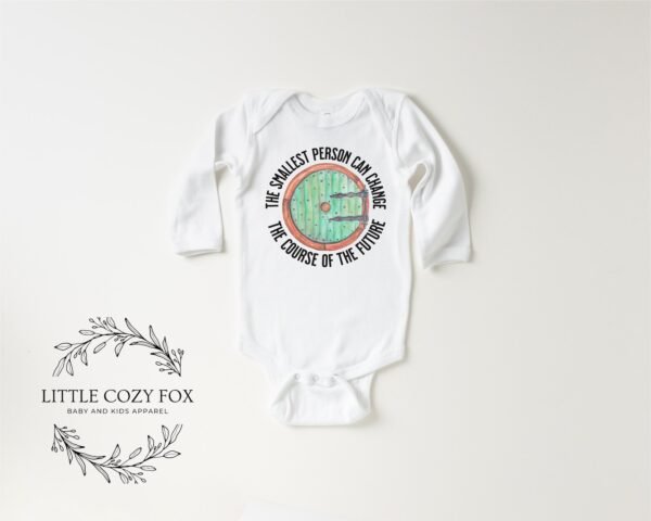 Fantasy Inspired Quote Whimsical Baby Onesie® Storybook Fantasy Gift Hobbit Door Quote Inspirational Baby Quote Design Middle - Image 2