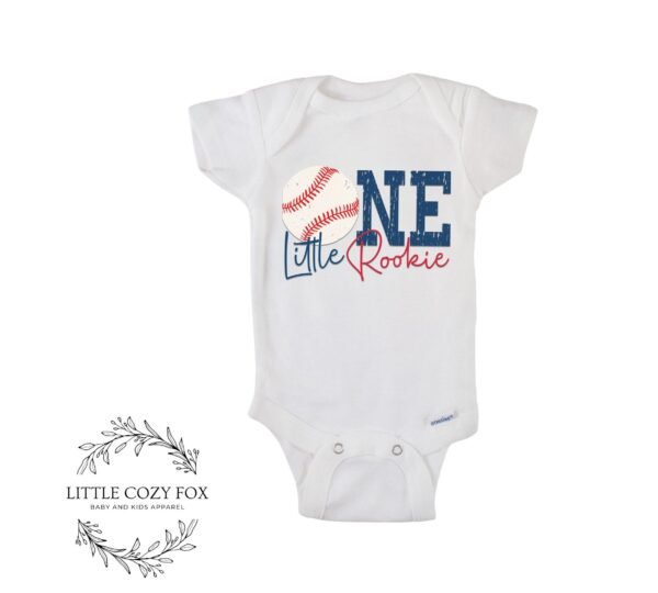 Baseball First Birthday Outfit Cute One Little Rookie Design-First Birthday Onesie®-1st Birthday Shirt-Birthday Outfit Ball Themed Bday