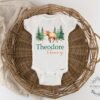 Personalized Woodland Baby Onesie® Custom Moose Bodysuit Rustic Forest Newborn Outfit Personalized Forest Baby Clothes