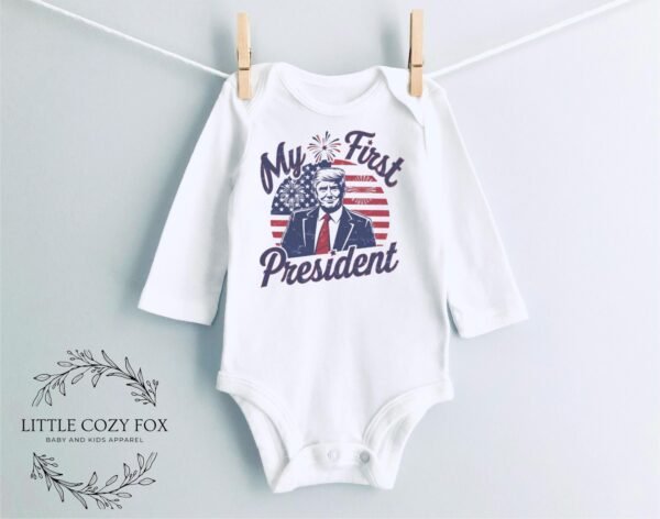 My First President Baby Onesie® Patriotic Newborn Outfit USA Election Baby Shirt Fourth of July Baby Gift Political Baby Bodysuit Vote - Image 6