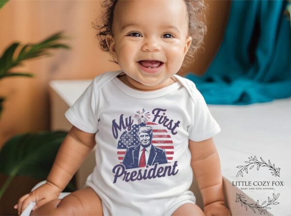 My First President Baby Onesie® Patriotic Newborn Outfit USA Election Baby Shirt Fourth of July Baby Gift Political Baby Bodysuit Vote - Image 4