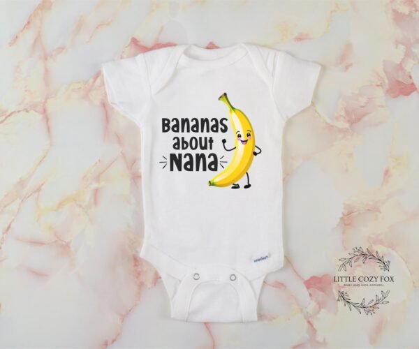Bananas About Nana Baby Onesie® Fun Grandparent Gift Design Grandparent Humor Gift Adorable Fruit-Themed Design-Playful Family Humor-Funny - Image 4