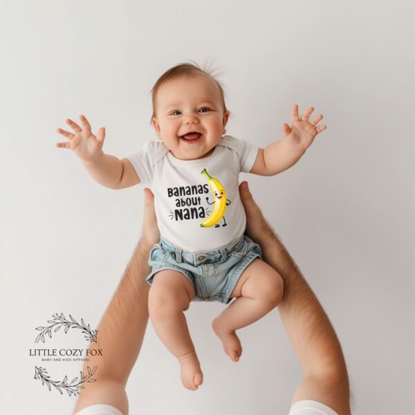 Bananas About Nana Baby Onesie® Fun Grandparent Gift Design Grandparent Humor Gift Adorable Fruit-Themed Design-Playful Family Humor-Funny - Image 5