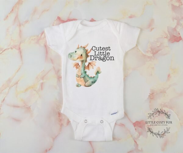 Cutest Little Dragon Baby Onesie® Baby Dragon Bodysuit Cute Baby Announcement Shower Gift-Gender Neutral Gift - Image 4
