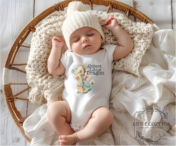 Cutest Little Dragon Baby Onesie® Baby Dragon Bodysuit Cute Baby Announcement Shower Gift-Gender Neutral Gift - Image 5