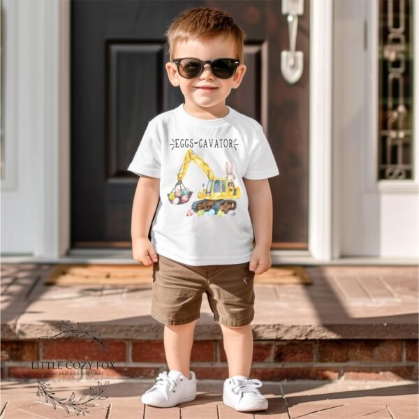 Easter Bunny Eggs-cavator Baby Onesie® Cute Bunny & Excavator Easter Design Baby Outfit Bunny Graphic-Punny Clothes Spring Baby - Image 6