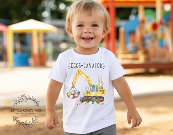 Easter Bunny Eggs-cavator Baby Onesie® Cute Bunny & Excavator Easter Design Baby Outfit Bunny Graphic-Punny Clothes Spring Baby - Image 7