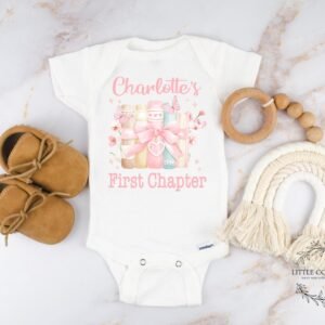First Chapter Personalized Girl Baby Onesie®- Book-Themed Baby Bodysuit-Floral Book First Birthday Shirt-Story-Themed Baby Birthday Outfit