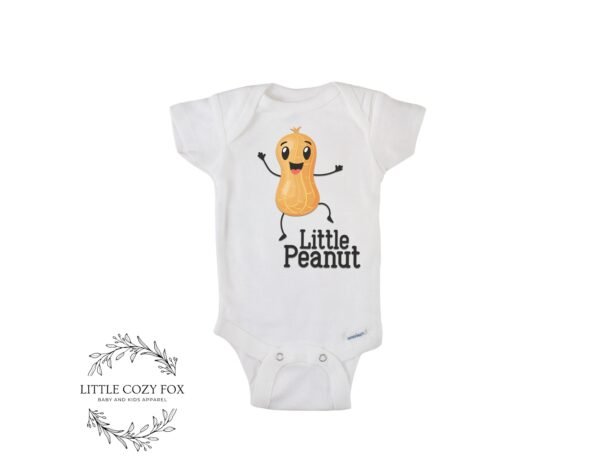 Funny Little Peanut Onesie® Perfect for Baby Shower Gifts Cute Nut-Themed Design for Fun Photos Peanut Pun Shirt Nutty Family Little Peanut - Image 4