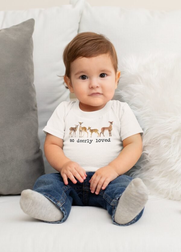 So deerly loved baby onesie® Deer baby gift Hunting baby gift Woodland baby shower gift Deer baby bodysuit Cute woodland baby
