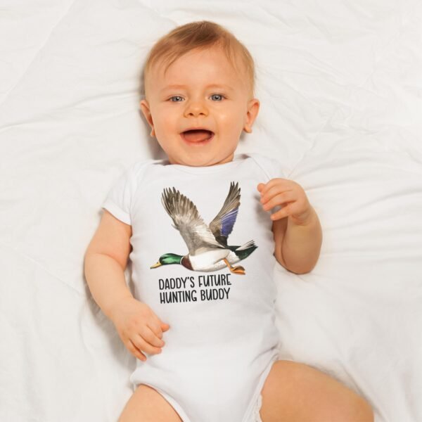 Duck Hunting Daddy's Future Hunting Buddy Onesie® Hunting Baby Gift Mallard Duck Baby Onesie® Hunting Themed-Mallard Duck Baby Shower Gift - Image 7