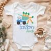 Personalized Easter Bunny Carrot Truck Baby Onesie® Bunny Whimsical Blue Truck Custom Name