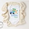 Personalized Easter Bunny Carrot Truck Baby Onesie® Bunny Whimsical Blue Truck Custom Name