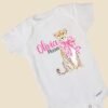 Personalized Baby Onesie® with Cheetah and Bow Design Animal Theme Baby Shower Gift