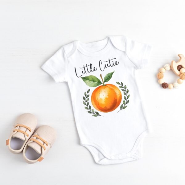 Little Cutie Baby Onesie® Citrus Themed Watercolor Design for Adorable Infants Food Garden Theme - Image 2