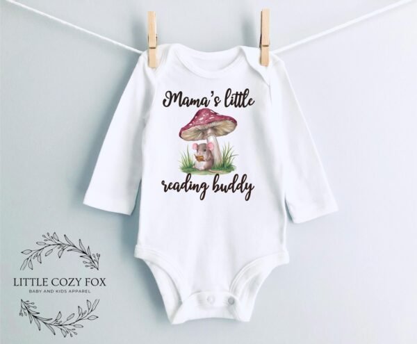 Mama's Little Reading Buddy Onesie® Cute Baby Gift Book Lover Baby Outfit Woodland Theme Baby Bodysuit - Image 9