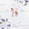 Personalized Horse Baby Onesie® Custom Baby Gift With Name Equestrian Coquette Bow Baby Outfit - Image 9