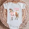 Personalized Horse Baby Onesie® Custom Baby Gift With Name Equestrian Coquette Bow Baby Outfit - Image 2
