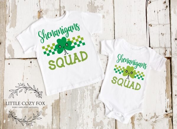 St. Patrick’s Day Baby Onesie® - Shenanigans Squad Shamrock Outfit- Irish-Lucky-Toddler Shirt-Shamrock Baby Shirt-St. Paddy’s Baby Bodysuit - Image 3