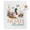 Personalized Mallard Duck Baby Blanket Duck Nursery Custom Name Blanket with Mallard Duck Personalized Throw Blanket Baby Shower Gift