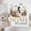 Personalized Mallard Duck Baby Blanket Duck Nursery Custom Name Blanket with Mallard Duck Personalized Throw Blanket Baby Shower Gift