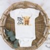 il_fullxfull.6715242683_m5uy.jpg Holy Cow I’m Cute Baby Onesie® Highland Cow Western Baby Bodysuit Baby Gift Farm Themed Shirt-Baby Shower Rustic Birthday