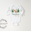 Personalized Woodland Baby Onesie® Custom Moose Bodysuit Rustic Forest Newborn Outfit Personalized Forest Baby Clothes