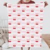 Personalized Cherry Pattern Baby Blanket Pink Coquette Bow Custom Name Stylish Gift