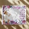 il_fullxfull.6722603340_i27q.jpg Personalized Baby Milestone Blanket Purple Floral Design Newborn Monthly Photography Prop