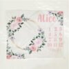 Personalized Girly Baby Milestone Blanket Floral Wreath Design Newborn Monthly Photography Prop