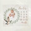 il_fullxfull.6723916626_sv1w.jpg Personalized Baby Milestone Blanket Olive Leaf Wreath Duck Design Unique Monthly Growth Tracker Mallard Nursery