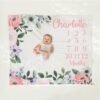 il_fullxfull.6723929704_f8ij.jpg Personalized Floral Baby Milestone Blanket Custom Name Pink Green Purple Photography Prop Baby Shower Gift