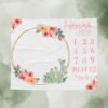 il_fullxfull.6726480806_hzd8.jpg Custom Floral Cactus Baby Milestone Blanket Personalized Monthly Photo Prop Newborn Gift