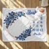 il_fullxfull.6726615422_2vop.jpg Dark Blue Floral Personalized Baby Milestone Blanket Blue Floral Design Dark Floral Gothic Blue Monthly Photoshoot Prop