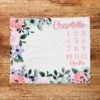 il_fullxfull.6726675292_tbri.jpg Personalized Floral Baby Milestone Blanket Custom Name Pink Green Purple Photography Prop Baby Shower Gift