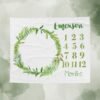 Personalized Greenery Wreath Baby Milestone Blanket Custom Name Baby Monthly Photoshoot Keepsake