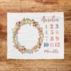 il_fullxfull.6726720200_1ngw.jpg Personalized Floral Baby Milestone Blanket Boho Newborn Photo Prop Flower Girl Monthly Growth Tracker