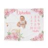 Personalized Floral Swan Baby Milestone Blanket Ophelia Monthly Photoshoot Prop Girl Room Gift - Image 4