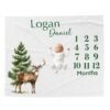 il_fullxfull.6732128858_9z7t.jpg Personalized Baby Milestone Blanket Deer Design Custom Name Monthly Growth Tracker
