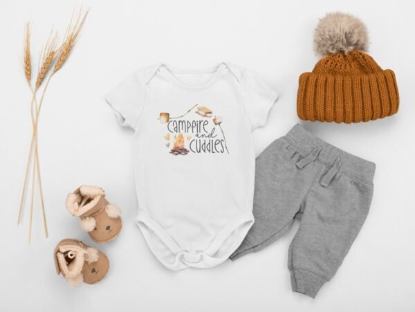 Campfire and Cuddles Baby Onesie®-Cozy Camping Baby Gift-Cute Fall Onesie®-Camping Theme Toddler Shirt- Smore Baby Clothes-Outdoor Adventure