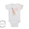 Personalized Giraffe Baby Onesie® Pink Coquette Bow Custom Name Gift Animal Print Baby Shower Present