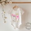 Personalized Baby Onesie® with Cheetah and Bow Design Animal Theme Baby Shower Gift
