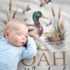 Personalized Mallard Duck Baby Blanket Duck Nursery Custom Name Blanket with Mallard Duck Personalized Throw Blanket Baby Shower Gift