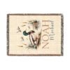 Custom Duck Hunter Woven Baby Blanket - Personalized Woodland Mallard Duck Cotton Tapestry Nature Nursery Decor - Unique Baby Shower Gift