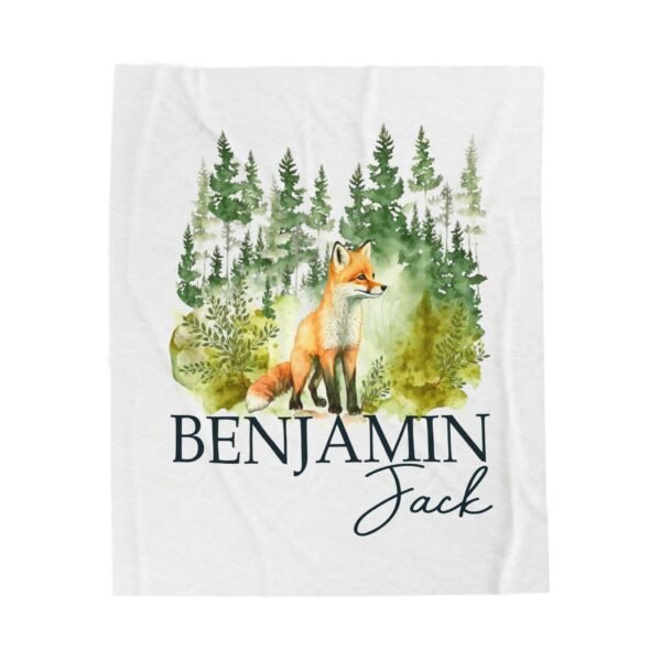 Fox Woodland Animal Personalized Custom Baby Blanket - Forest Theme Newborn Gift Cozy Keepsake - Image 5