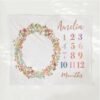 il_fullxfull.6766850427_dsm5.jpg Personalized Floral Baby Milestone Blanket Boho Newborn Photo Prop Flower Girl Monthly Growth Tracker
