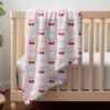 Personalized Cherry Pattern Baby Blanket Pink Coquette Bow Custom Name Stylish Gift