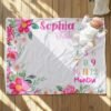 Personalized Baby Milestone Blanket Floral Design Newborn Monthly Photography Prop