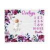 il_fullxfull.6770633447_dxj2.jpg Personalized Baby Milestone Blanket Purple Floral Design Newborn Monthly Photography Prop