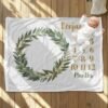 il_fullxfull.6771968445_k6a4.jpg Leafy Wreath Personalized Baby Milestone Blanket Design Photo Prop Baby Shower Gift